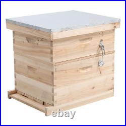 2 Tiers Beehive Box Beekeeping Honey with 20pcs Super & Brood Bee Hive Frames