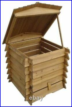 328 L Wooden Beehive Composter Garden Bin Waste Eco Friendly Compost Leaves Box