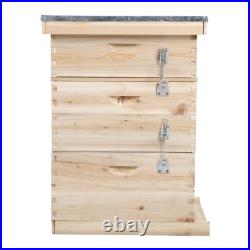 3Tier Langstroth Beehive Box Wooden Hive Frames Beekeeping Honey Brood Box House