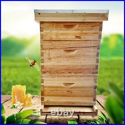 3-Layers 24 Frames Bees House Beekeeping Box Wood Complete Honey Bee Hive Kit UK