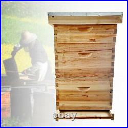 3-Layers Bees House Beekeeping Box 24 Frames Wood Complete Honey Bee Hive Kit