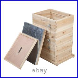 3 Tiers Langstroth Beehive Box Wooden Hive Frames Beekeeping Honey Brood Box New