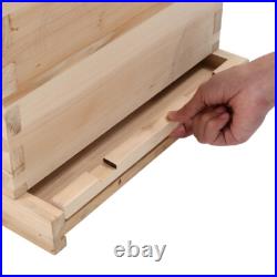 3 Tiers Langstroth Beehive Box Wooden Hive Frames Beekeeping Honey Brood Box New