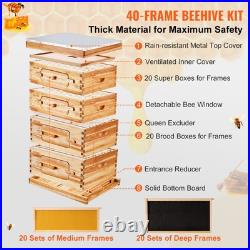 40 Frame Bee Hive Starter Kit Beeswax Coated Cedar Wood 2 Deep 2 Medium Boxes 40 Frame Bee Hive Starter Kit Beeswax Coated Cedar Wood 2 Deep 2 Medium Boxes