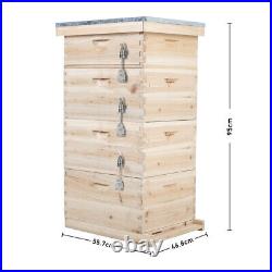 4 Tier Langstroth Beehive Brood Box Beekeeper Beekeeping Honey Bee Hive Frame UK