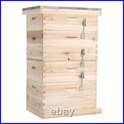 4 Tiers Langstroth Beehive Box Wooden Hive Frames Beekeeping Honey Brood Box