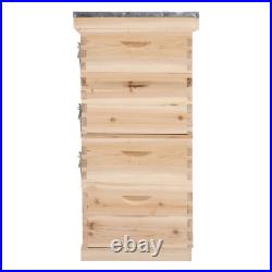 4 Tiers Langstroth Beehive Box Wooden Hive Frames Beekeeping Honey Brood Box