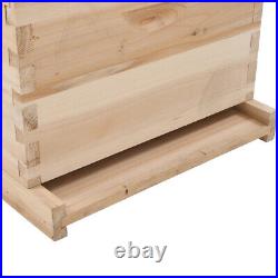 4 Tiers Langstroth Beehive Box Wooden Hive Frames Beekeeping Honey Brood Box