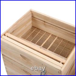 4 Tiers Langstroth Beehive Box Wooden Hive Frames Beekeeping Honey Brood Box
