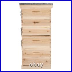4 Tiers Langstroth Beehive Box Wooden Hive Frames Beekeeping Honey Brood Box