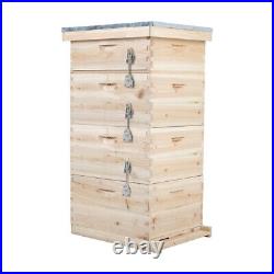 4 Tiers Langstroth Beehive Box Wooden Hive Frames Beekeeping Honey Brood Box UK