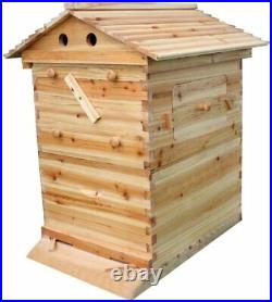 4pcs Auto Flowing Honey Hive Beehive Frames & Beekeeping Brood Cedarwood Box Set