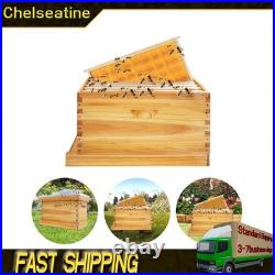 5-Frame Bee Hive Box Kit Beekeeping Box with Nest Frame and Foundation WoodColor
