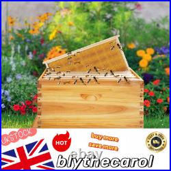 5-Frame Bee Hive Box Kit Beekeeping Box with Nest Frame and Foundation WoodColor
