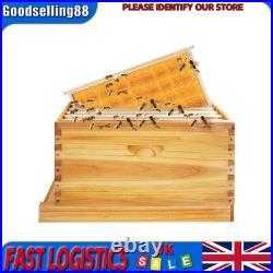 5-Frame Bee Hive Box Kit Beekeeping Box with Nest Frame and Foundation WoodColor