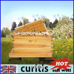 5-Frame Bee Hive Box Kit Beekeeping Box with Nest Frame and Foundation WoodColor
