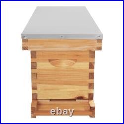 5-Frame Bee Hive Box Kit Beekeeping Box with Nest Frame and Foundation WoodColor