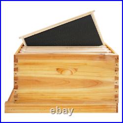 5-Frame Bee Hive Box Kit Beekeeping Box with Nest Frame and Foundation WoodColor
