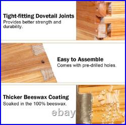 5 Frame Bee Hive Nuc Box Coated with 100% Beeswax Includes Beehive Frames and Wa