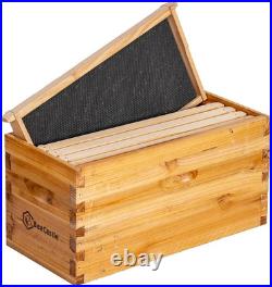 5 Frame Bee Hive Nuc Box Coated with 100% Beeswax Includes Beehive Frames and Wa