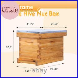 5 Frame Nuc Beehive Kit, Complete Bee Hive Nuc Box Coated with Beeswax Includes
