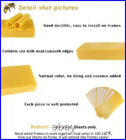 60Pcs Bee Hive Foundation Sheets, 9 Langstroth Beehive Wax Foundation, Deep Bee