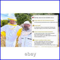 60Pcs Bee Hive Foundation Sheets, 9 Langstroth Beehive Wax Foundation, Deep Bee
