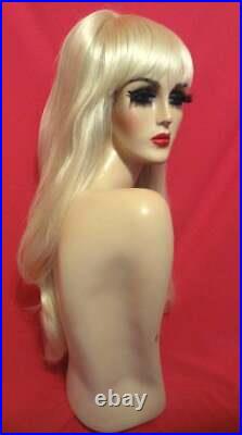 60s LONG PLATINUM BEEHIVE Long Wig Custom Costume Pinup Drag Platinum ALL COLORS
