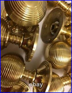 6 Pairs Of Brass Beehive Door handles Antique Style reeded beehive door Knobs