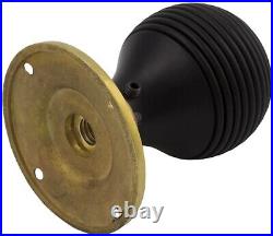 6 Pairs of Black Ebonised Wooden Beehive Door Knobs Brass Handle Hard Wood Rim