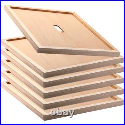 6 Pcs Beehive Inner Cover for 10 Frame Hive Box Cover with Feeding Hole Beehive