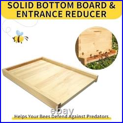 6 Pcs Beehive Parts Kit Natural Wood for 10 Frame Langstroth Bee Hive