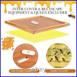 6 Pcs Beehive Parts Kit for 10 Frame Bee Hive Includes Telescoping Top Cover Ova