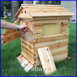 7PCS Auto Bee Hive Frame &Wooden Beekeeping House Bee Hive Super Brood Boxes Kit