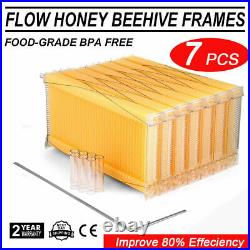 7PCS Auto Harvest Honey Hive Beehive Frames+Beekeeping House Cedarwood Box Set
