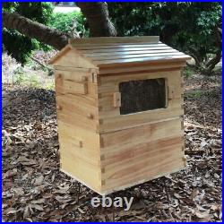7PCS Auto Honey Hive Frames + Beehive Brood Cedarwood Box Beekeeping House UK