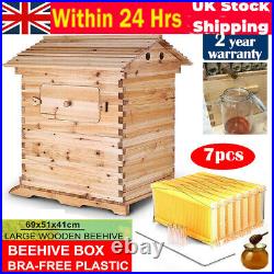 7PCS Auto Honey Hive Frames OR Beehive Brood Cedarwood Box Beekeeping House UK