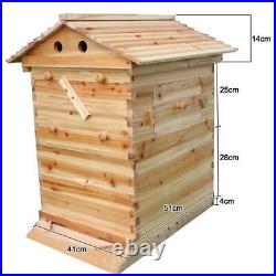 7PCS Auto Run Harvesting Honey Beehive Frames &Beekeeping Cedarwood House Box UK