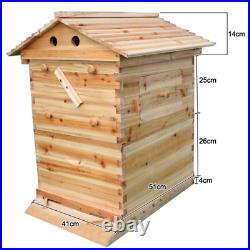 7Pcs Auto Free Flowing Honey Hive Beehive Frames Beekeeping Brood Cedarwood Box