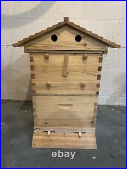 7Pcs Auto Honey Hive Beehive Frames Set + Beekeeping Brood Cedarwood Box Kit