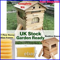 7 Auto Flow Honey Frames Cedarwood Beehive Brood Box Beekeeping Set