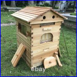 7 Auto Flow Honey Frames Cedarwood Beehive Brood Box Beekeeping Set