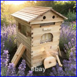 7 Auto Flow Honey Frames Cedarwood Beehive Brood Box Beekeeping Set