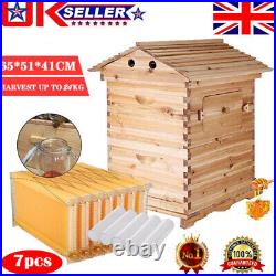thumbnail interactive-video image 1 of Complete Unassembled Bee Hive Super Box Kit With 7 Frames Beekeeping Equipment 1 of 5