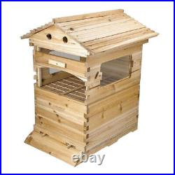 7 PCS Auto Honey Bee Comb Hive Frames+Beekeeping Wooden Super Brood Box House UK