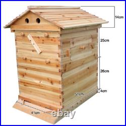 7 PCS Free Flowing Honey Hive Beehive Frames+Beekeeping Brood Cedarwood Box Set