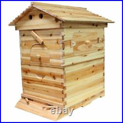 7 Pcs Auto Honey Hive Beehive Frames + Beekeeping Wooden House Up Box 1 Set