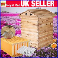 7 Pcs Upgraded Free Flow Honey Bee Beehive Frames+Beekeeping Brood Cedarwood Box