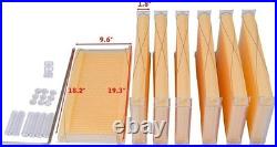7 Upgraded Auto Seeping Honey Frame +Wooden Bee Hive House Comb Beehive Box Kit