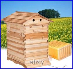 7 Upgraded Auto Seeping Honey Frame +Wooden Bee Hive House Comb Beehive Box Kit
